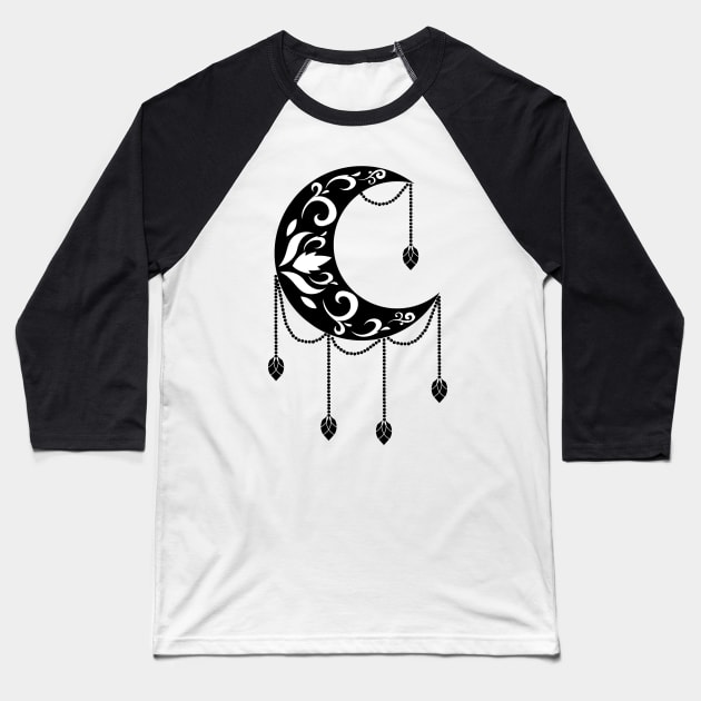 MOON, METAL MOON, NEW MOON, MOON ART, WICCA MOON Baseball T-Shirt by RENAN1989